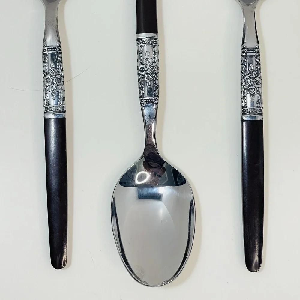 Oneida Northland NAPA‎ VALLEY Stainless Tablespoons Brown Handle Set Lot of 4